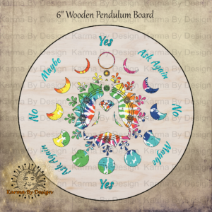 6" Chakra Moon Wooden Pendulum Board