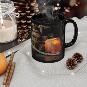 Glowing Candle 11oz Black Mug. See matching Journal and Altar Mat.